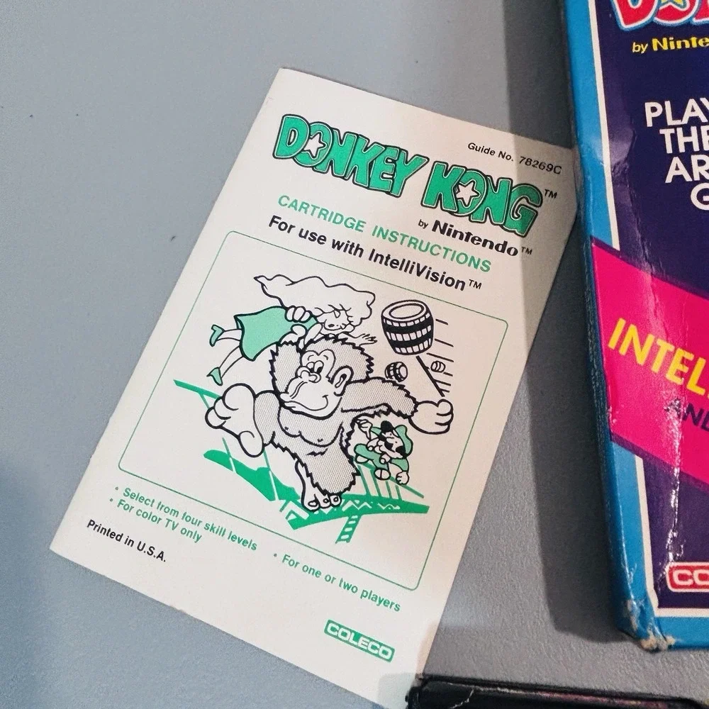 Intellivision Video Game Coleco Donkey Kong, Box, Manual Vintage Retro 80's